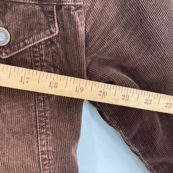 Abercrombie & Fitch Brown Corduroy Sherpa Lined Trucker Coat Western Y2K Medium - Picture 9 of 10